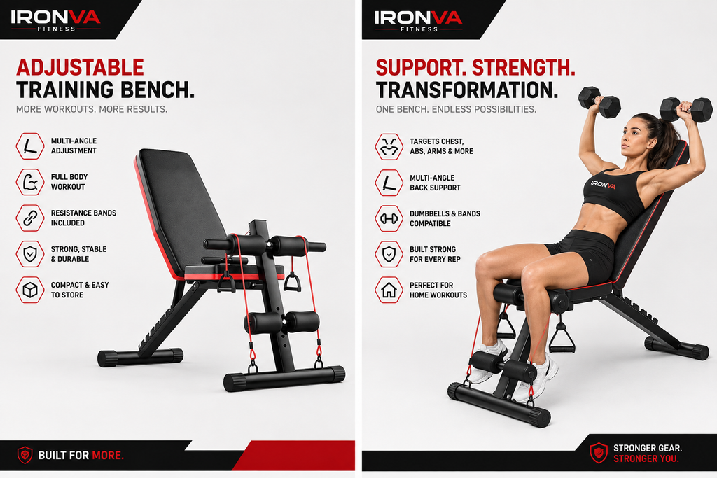 IRONVA Adjustable Foldable Weight Bench