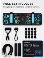 IRONVA Foldable Push Up Board - full set includes