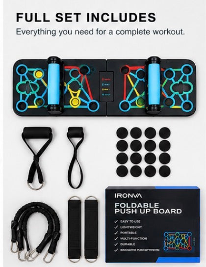 IRONVA Foldable Push Up Board - full set includes