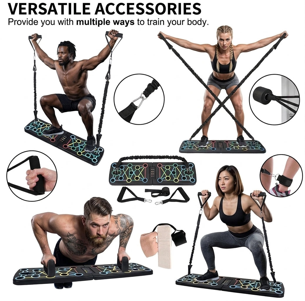 IRONVA Foldable Push Up Board - versatile accessories in use