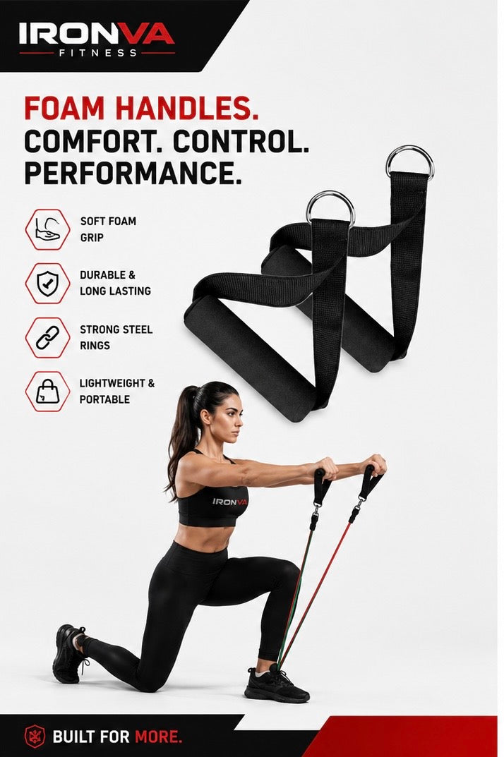 IRONVA Resistance Bands - Foam Handles